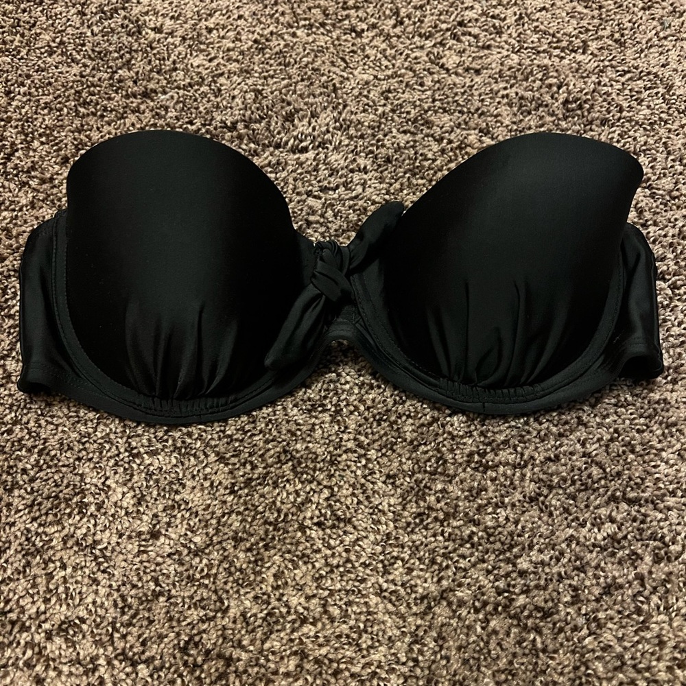 Aerie Size 36 C Strapless Black Swim Top Push Up